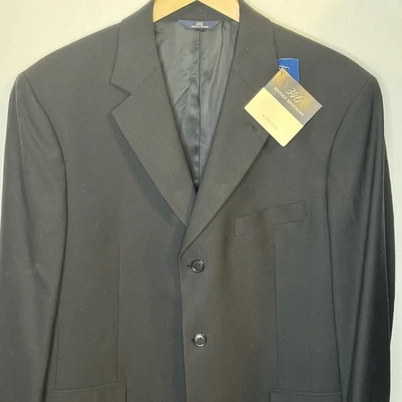 NWT Brooks Brothers 346 42R Wool Suit Jacket/Blazer/Sports Coat Black